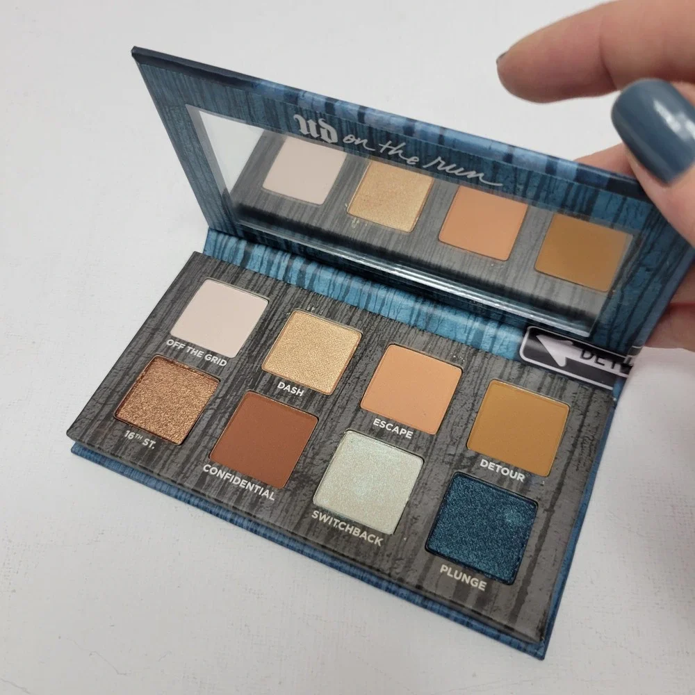 NEW No Box Urban Decay On the Run DETOUR Eyeshadow Palette 8 Shades‎ Mirror